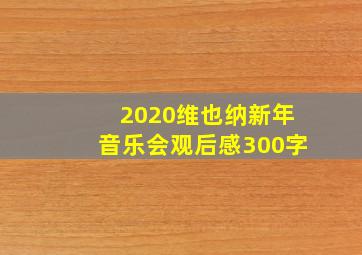 2020维也纳新年音乐会观后感300字