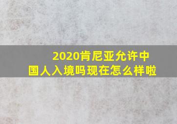 2020肯尼亚允许中国人入境吗现在怎么样啦