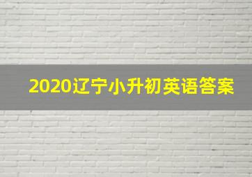 2020辽宁小升初英语答案