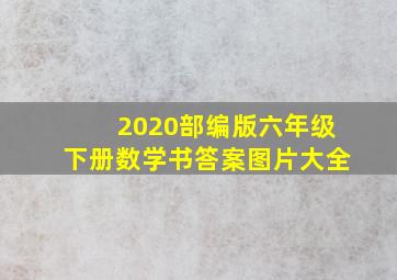 2020部编版六年级下册数学书答案图片大全