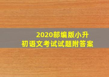 2020部编版小升初语文考试试题附答案