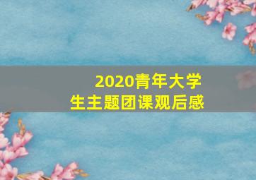 2020青年大学生主题团课观后感