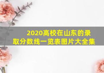 2020高校在山东的录取分数线一览表图片大全集