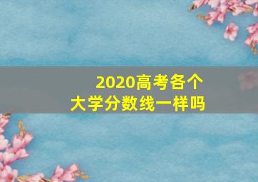 2020高考各个大学分数线一样吗