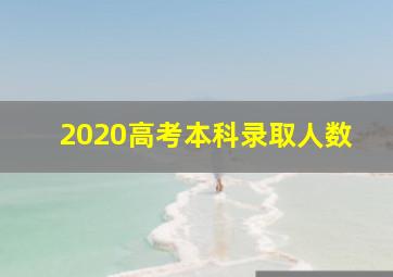 2020高考本科录取人数