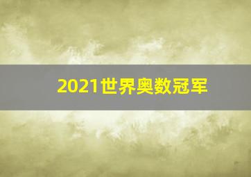 2021世界奥数冠军