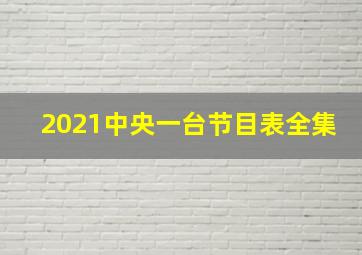 2021中央一台节目表全集