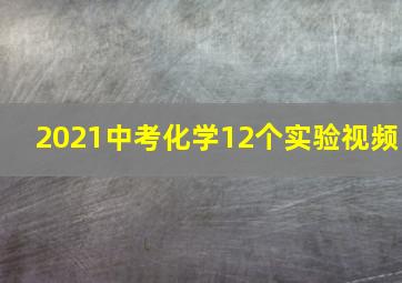 2021中考化学12个实验视频