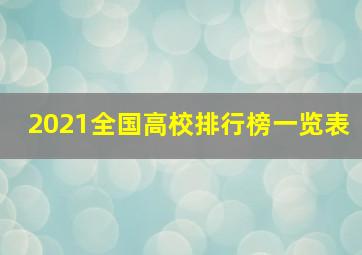 2021全国高校排行榜一览表