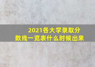 2021各大学录取分数线一览表什么时候出来