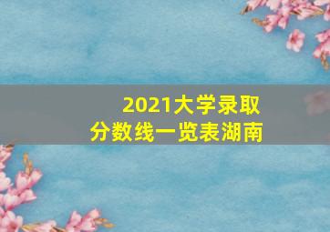 2021大学录取分数线一览表湖南