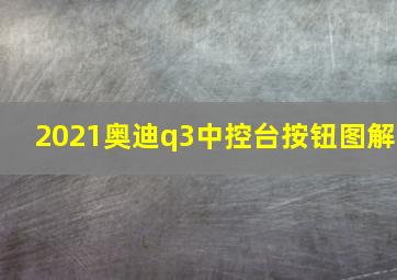 2021奥迪q3中控台按钮图解