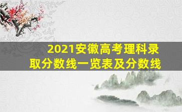 2021安徽高考理科录取分数线一览表及分数线