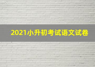 2021小升初考试语文试卷