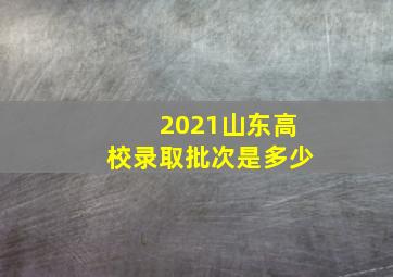 2021山东高校录取批次是多少