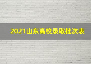 2021山东高校录取批次表