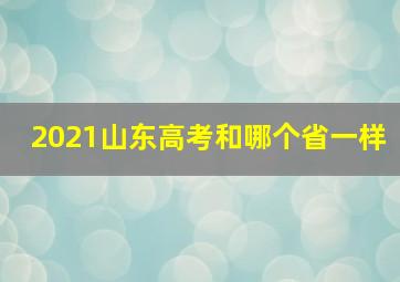 2021山东高考和哪个省一样