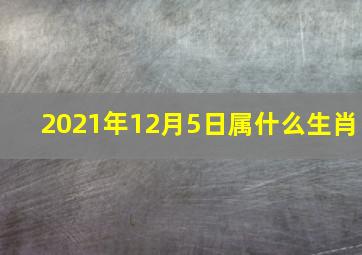 2021年12月5日属什么生肖