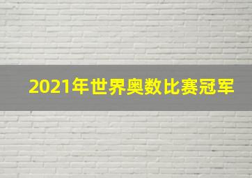 2021年世界奥数比赛冠军