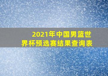 2021年中国男篮世界杯预选赛结果查询表