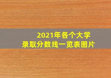 2021年各个大学录取分数线一览表图片