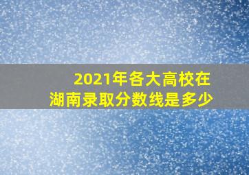 2021年各大高校在湖南录取分数线是多少