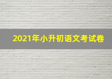 2021年小升初语文考试卷