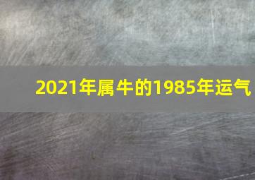 2021年属牛的1985年运气