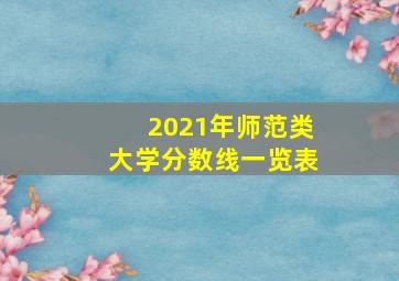 2021年师范类大学分数线一览表