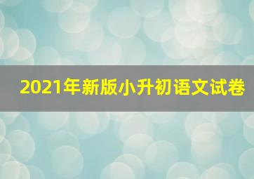 2021年新版小升初语文试卷