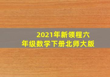 2021年新领程六年级数学下册北师大版