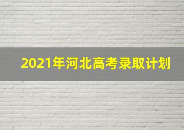 2021年河北高考录取计划