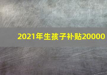 2021年生孩子补贴20000