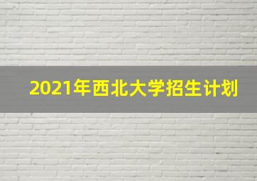 2021年西北大学招生计划