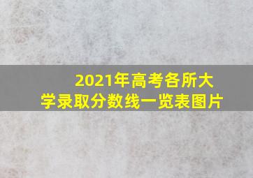 2021年高考各所大学录取分数线一览表图片