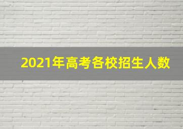 2021年高考各校招生人数