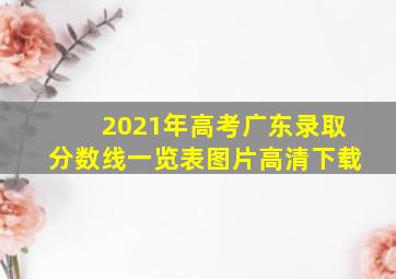 2021年高考广东录取分数线一览表图片高清下载