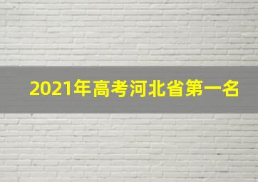 2021年高考河北省第一名