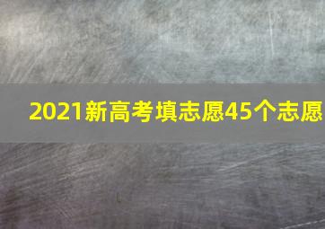 2021新高考填志愿45个志愿