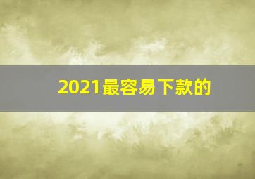 2021最容易下款的