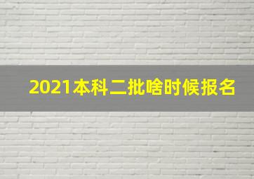 2021本科二批啥时候报名