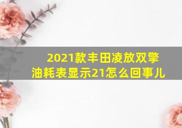 2021款丰田凌放双擎油耗表显示21怎么回事儿