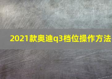 2021款奥迪q3档位操作方法