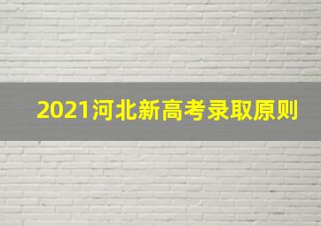 2021河北新高考录取原则