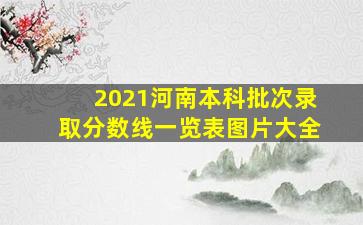 2021河南本科批次录取分数线一览表图片大全