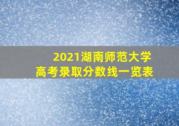 2021湖南师范大学高考录取分数线一览表