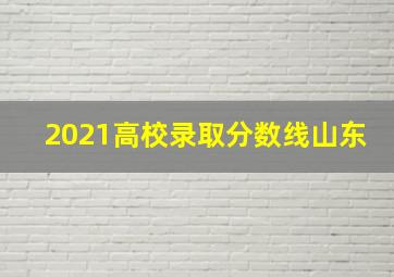 2021高校录取分数线山东