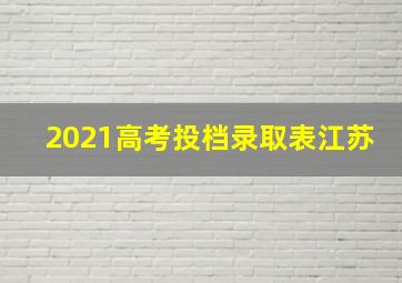 2021高考投档录取表江苏