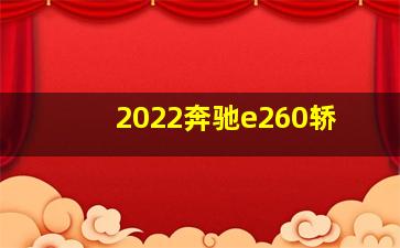 2022奔驰e260轿