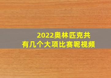 2022奥林匹克共有几个大项比赛呢视频